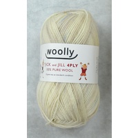 Woolly Jack & Jill Knitting Yarn 100% Pure Wool 4 Ply, 50g Ball #138 WHITE GREY BLUE