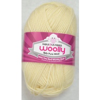 Crucci&#39;s WOOLLY 8 Ply 100% Pure Wool Machine Wash, 50g Ball, CREAM