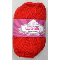 Crucci's WOOLLY 8 Ply 100% Pure Wool Machine Wash, 50g Ball, RED