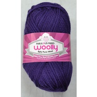 Crucci's WOOLLY 8 Ply 100% Pure Wool Machine Wash, 50g Ball, ULTRA VIOLET
