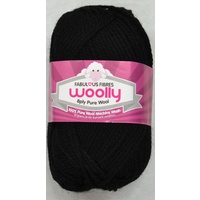 Crucci&#39;s WOOLLY 8 Ply 100% Pure Wool Machine Wash, 50g Ball, BLACK