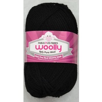 Crucci's WOOLLY 8 Ply 100% Pure Wool Machine Wash, 50g Ball, BLACK
