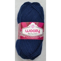 Crucci's WOOLLY 8 Ply 100% Pure Wool Machine Wash, 50g Ball, NAVY BLUE