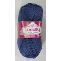 Crucci's WOOLLY 8 Ply 100% Pure Wool Machine Wash, 50g Ball, #315 DARK BLUE