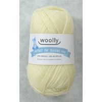 Woolly Perfect For Babies Knitting Yarn, 90% Wool 4 Ply, 50g Ball #301 WHITE