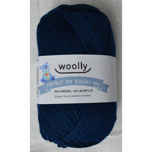 Woolly Perfect For Babies Knitting Yarn, 90% Wool 4 Ply, 50g Ball #322 NAVY BLUE