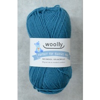 Woolly Perfect For Babies Knitting Yarn, 90% Wool 4 Ply, 50g Ball #309 BOBBY BLUE