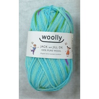 Woolly Jack & Jill DK Knitting Yarn, 100% Pure Wool 8 Ply, 50g Ball #819 AQUA