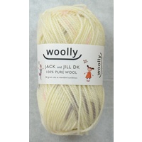 Woolly Jack & Jill DK Yarn, 100% Pure Wool 8 Ply, 50g Ball #860 WHITE GREY PINK