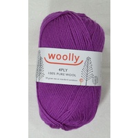 Crucci's Woolly Machine Wash 4 Ply Knitting Yarn, 100% Wool, 50g Ball #2 CYCLAMEN