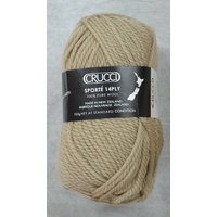 Crucci Sporte Knitting Yarn, Pure Wool, 14 Ply, 100g Ball #101 BEIGE