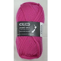 Crucci Sporte Knitting Yarn, Pure Wool, 14 Ply, 100g Ball #118 THISTLE