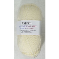 Crucci Baby Merino Knitting Yarn, 100% Pure Wool, 4 Ply, 50g Ball #2 MILK