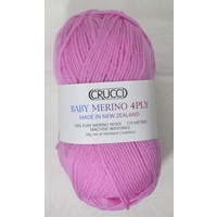 Crucci Baby Merino Knitting Yarn, 100% Pure Wool, 4 Ply, 50g Ball #5 BLUSH