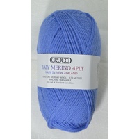 Crucci Baby Merino Knitting Yarn, 100% Pure Wool, 4 Ply, 50g Ball #6 BLUE BOY