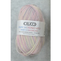 Crucci Baby Merino Knitting Yarn, 100% Pure Wool, 4 Ply, 50g Ball #19 PINK PRINT
