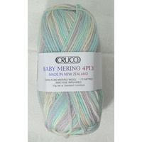 Crucci Baby Merino Knitting Yarn, 100% Pure Wool, 4 Ply, 50g Ball #25 SURPRISE PRINT