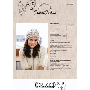 Crucci Knitting Pattern 1839, Weekend Knits Cabled Turban