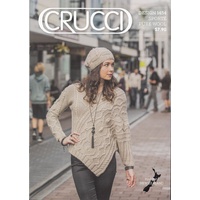 Crucci Knitting Pattern 1454, Jumper Sweater &amp; Beret, For 14 Ply Wool
