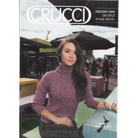 Crucci Knitting Pattern, 1464 Cable Sweater for Knitting Yarn 8 Ply DK