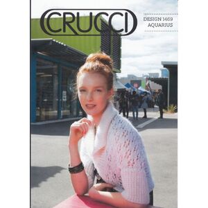 Crucci Knitting Pattern 1469, Roll Neck Cardigan Easy Make For 12 Ply Yarn