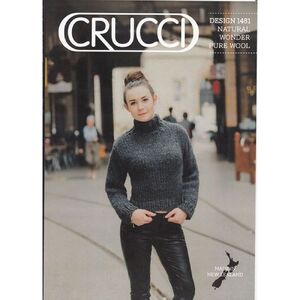 Crucci Knitting Pattern 1481, Long Sleeve Deep Cowl Sweater, Designed for 18 Ply Wool