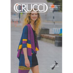 Crucci Knitting Pattern 1484, Waterfall Cardigan, DK Naturals Pure Wool