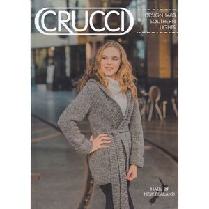 Crucci Knitting Pattern 1488, Southern Lights Cardigan, Sizes S to XL