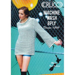 Crucci Knitting Pattern 1500, Striped Sloppy Joe, Sizes S to XL