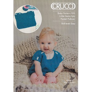 Crucci Knitting Pattern 1515, Little Gems Pocket Pullover, 4 Ply, Sizes 0 to 12 Months