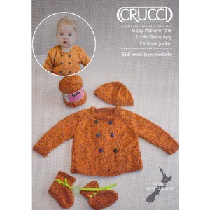Crucci Knitting Pattern 1516, Little Gems Matinee Jacket, 4 Ply, Sizes 0-12 Months