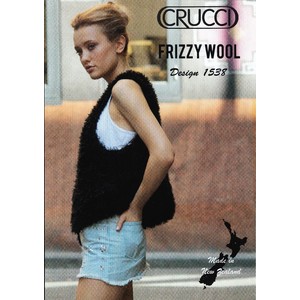 Crucci Knitting Pattern 1538, Vest, Designed for use with Crucci Frizzy Wool, Sizes XS - L