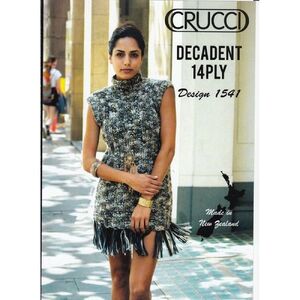 Crucci Knitting Pattern 1541, Open Rib Sleeveless Sweater, Designed for 14 Ply Wool