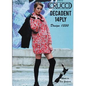 Crucci Knitting Pattern 1550, Cowl Neck Sloppy Joe, Designed for 14 Ply Pure Wool