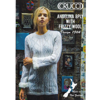 Crucci Knitting Pattern 1564, Lacy Sweater, Designed for 8 Ply Wool