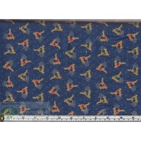 Makower UK Fabrics Novelty Christmas Reindeer Blue, 110cm Wide