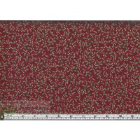 Metallic Christmas Holly Red, 112cm Wide per Metre