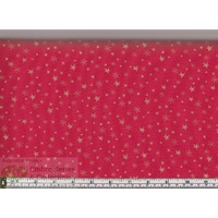 Makower UK Fabrics Metallic Christmas Stars RED 110cm Wide Cotton Fabric