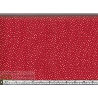 Makower UK Fabrics Metallic Christmas Gold Dots RED 110cm Wide