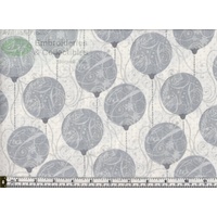 Sparkle Christmas Baubles SILVER 110cm Wide Cotton Fabric