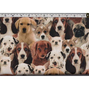 Whistler Studios 100% Cotton Fabric, DOGS, 110cm Wide Per 50cm