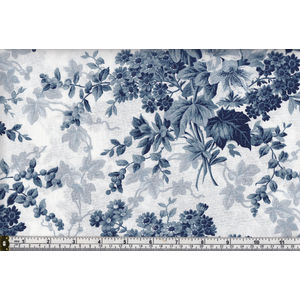 165cm REMNANT Whistler Studios Cotton Fabric, ADELE BLUE, 110cm Wide