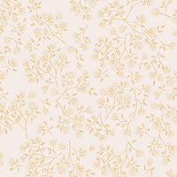 Leutenegger Tone on Tone Spring Sprigs Gold on Cream 110cm Wide per 50cm