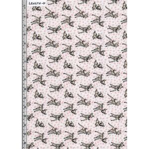 Disney Bambi Fawn Pink Cute &amp; Wild Collection 110cm Wide Cotton Fabric