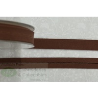Cotton Bias Binding, 12mm Single Folded, Per Metre BROWN