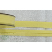 Cotton Bias Binding, 12mm Single Folded, FULL 20 Metre ROLL, LEMON