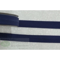 Cotton Bias Binding, 12mm Single Folded, FULL 20 Metre ROLL, NAVY BLUE