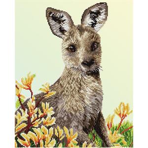 Diamond Dotz KANGAROO &amp; KANGAROO PAW DD10.057 5D Diamond Painting Art Kit, Round Dots