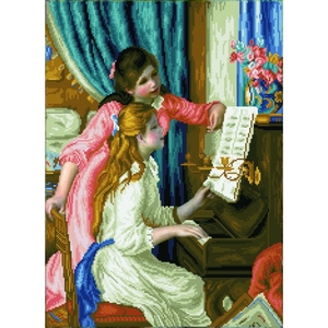 Diamond Dotz GIRL'S AT THE PIANO (RENIOR) DD12.034, 5D Multi Faceted Diamond Art Kit