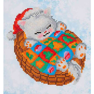 Diamond Dotz SNUG CHRISTMAS KITTY 5D Diamond Painting Art Kit DD3.017